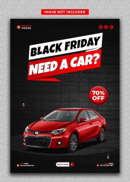 汽車租賃銷售促銷社交媒體發布網頁橫幅模板背景 排版